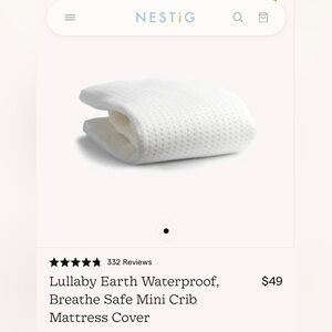 NESTiG Waterproof White Mattress Cover for mini crib